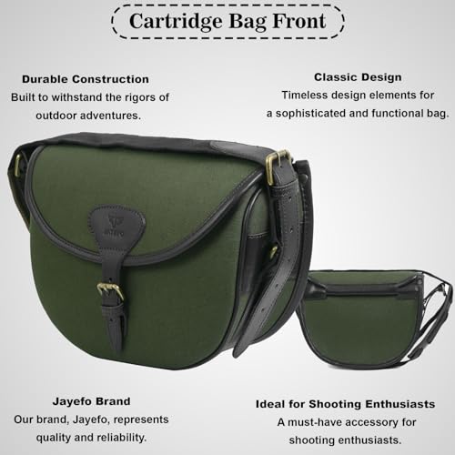 Jayefo R-17 Cotton Hunting Bag - Stylish & Functional Cotton Bag for Hunting, Messenger Bag Made with Cotton & Designed with Leather Shoulder Straps & Metal Buckle for Outdoor Adventures | (Green)