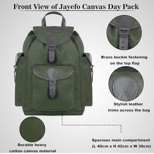 Jayefo R-82 Leather Hunting Bag - Stylish & Functional Leather Bag for Men, Messenger Bag Made with Leather & Designed with Top Handle, Shoulder Straps, Classic Buckle & 3 Convenient Pockets| (Green)