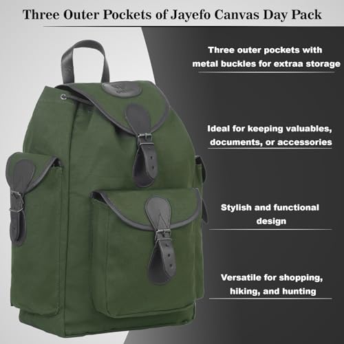 Jayefo R-82 Leather Hunting Bag - Stylish & Functional Leather Bag for Men, Messenger Bag Made with Leather & Designed with Top Handle, Shoulder Straps, Classic Buckle & 3 Convenient Pockets| (Green)