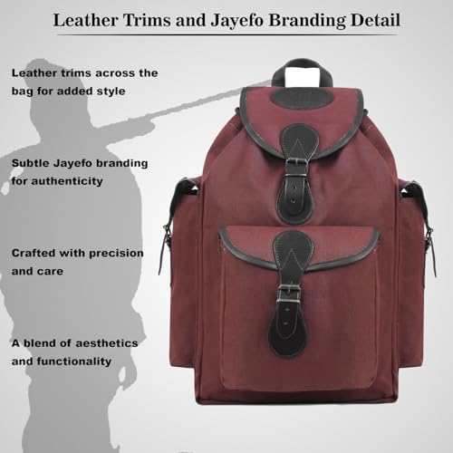 Jayefo R-82 Leather Hunting Bag - Stylish & Functional Leather Bag for Men, Messenger Bag Made with Leather & Designed with Top Handle, Shoulder Straps, Classic Buckle & 3 Convenient Pockets| (Brown)