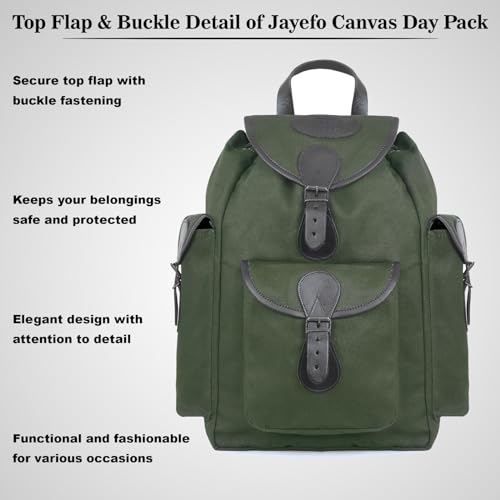 Jayefo R-82 Leather Hunting Bag - Stylish & Functional Leather Bag for Men, Messenger Bag Made with Leather & Designed with Top Handle, Shoulder Straps, Classic Buckle & 3 Convenient Pockets| (Green)