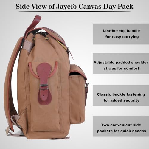 Jayefo R-82 Leather Hunting Bag - Stylish & Functional Leather Bag for Men, Messenger Bag Made with Leather & Designed with Top Handle, Shoulder Straps, Classic Buckle & 3 Convenient Pockets | (Fawn)