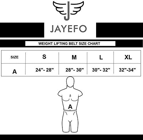 Jayefo Leather Buckle Weightlifting Lumbar Support Safety Belt Back Brace Workout Training Powerlifting Bodybuilding for Men & Women (Black)