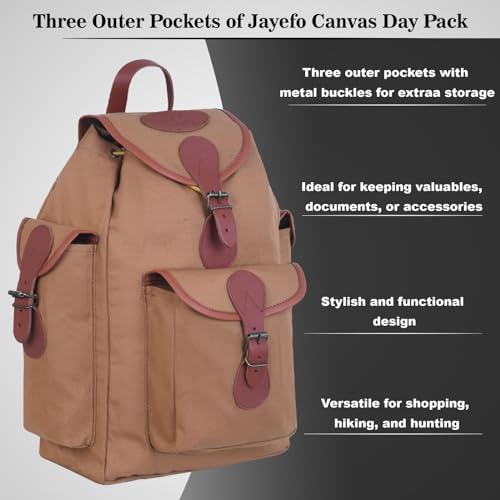 Jayefo R-82 Leather Hunting Bag - Stylish & Functional Leather Bag for Men, Messenger Bag Made with Leather & Designed with Top Handle, Shoulder Straps, Classic Buckle & 3 Convenient Pockets | (Fawn)