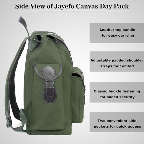 Jayefo R-82 Leather Hunting Bag - Stylish & Functional Leather Bag for Men, Messenger Bag Made with Leather & Designed with Top Handle, Shoulder Straps, Classic Buckle & 3 Convenient Pockets| (Green)