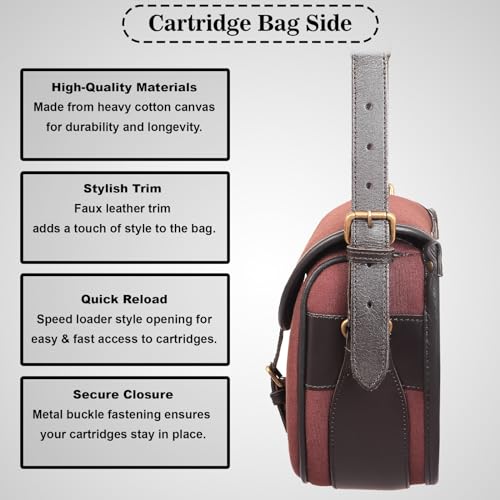 Jayefo R-17 Cotton Hunting Bag - Stylish & Functional Cotton Bag for Hunting, Messenger Bag Made with Cotton & Designed with Leather Shoulder Straps & Metal Buckle for Outdoor Adventures | (Brown)