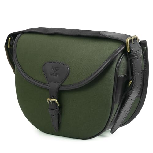 Jayefo R-17 Cotton Hunting Bag - Stylish & Functional Cotton Bag for Hunting, Messenger Bag Made with Cotton & Designed with Leather Shoulder Straps & Metal Buckle for Outdoor Adventures | (Green)