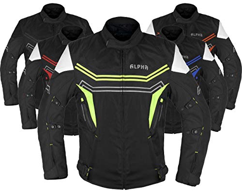 Alpha Waterproof Motorcycle Jacket for Men – Dualsport Motorbike Armor with High Visibility | CE Approved Bike Armour Jackets