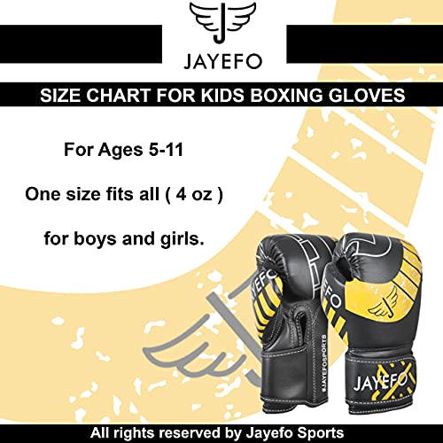 Jayefo Boxing Gloves for Kids & Children - Youth Boxing Gloves for Boxing, Kick Boxing, Muay Thai and MMA - Beginners Heavy Bag Gloves for Heavy Boxing Punching Bag