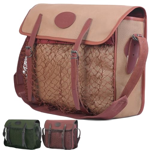 Jayefo R-31 Hunting Bag - Stylish & Functional Cotton Bag for Hunting, Messenger Bag Designed with Leather Shoulder Straps, Metal Buckle & Front Pocket, Ideal for Outdoor Adventures | (Fawn)