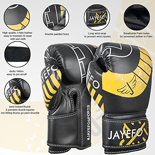 Jayefo Boxing Gloves for Kids & Children - Youth Boxing Gloves for Boxing, Kick Boxing, Muay Thai and MMA - Beginners Heavy Bag Gloves for Heavy Boxing Punching Bag