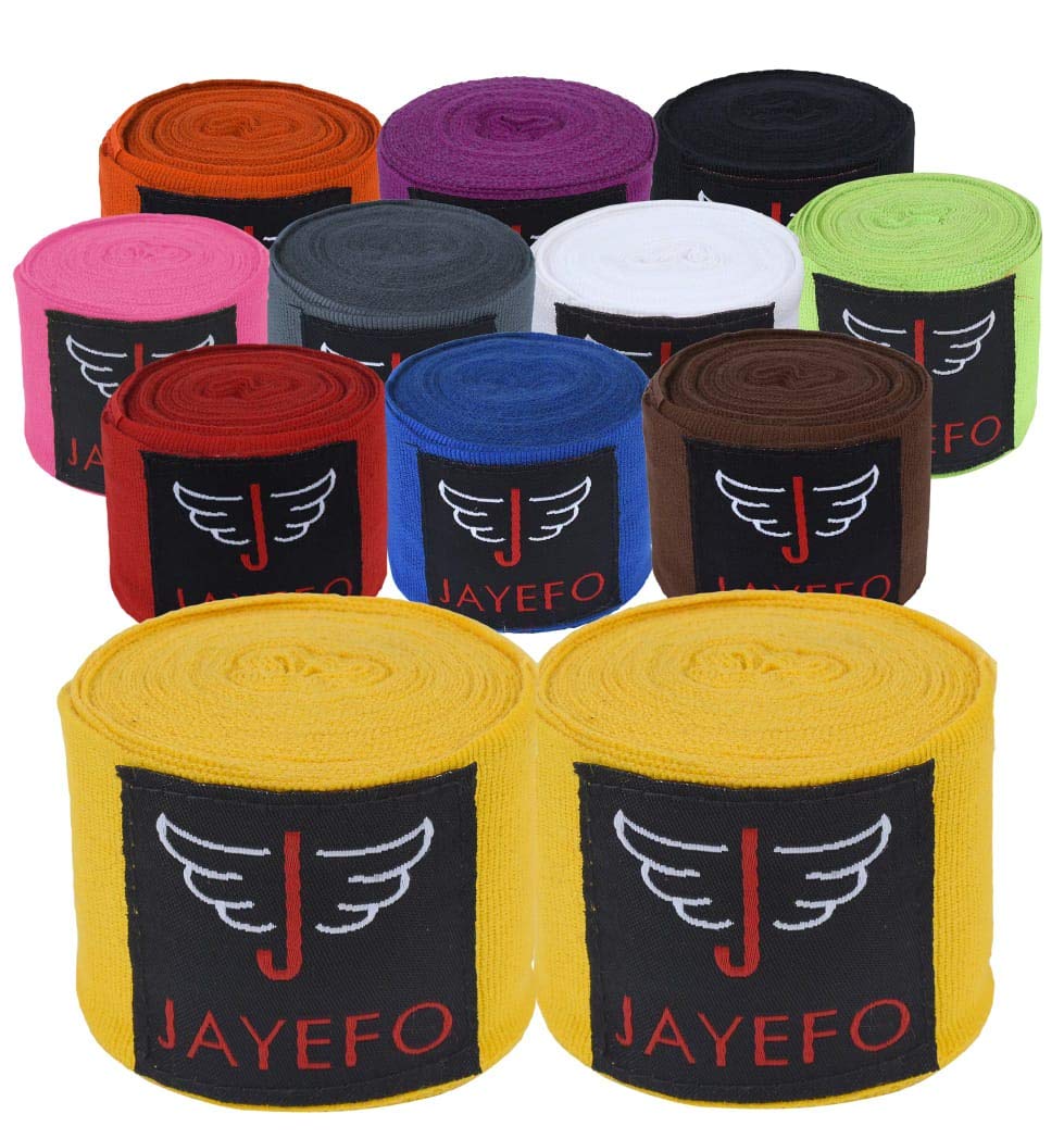 Jayefo Sports Hand Wraps 180 Inches Inner Boxing Gloves Martial Arts Wraps for Men & Women Boxing MMA Kickboxing Muay Thai - Pair