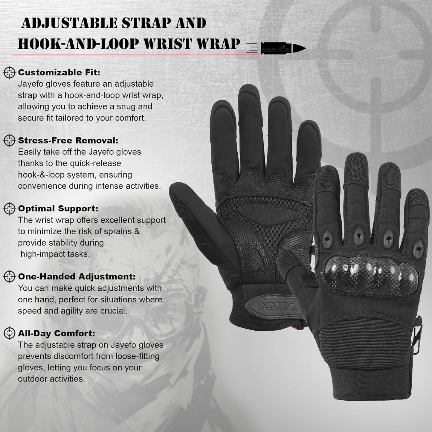 Jayefo Adjustable Unisex Work Gloves - Safety Work Gloves Provides Superior Protetion & Comfort, Firm Grip, Multi Purpose Light & Medium Duty, High Dexterity & Flexible | (Black)