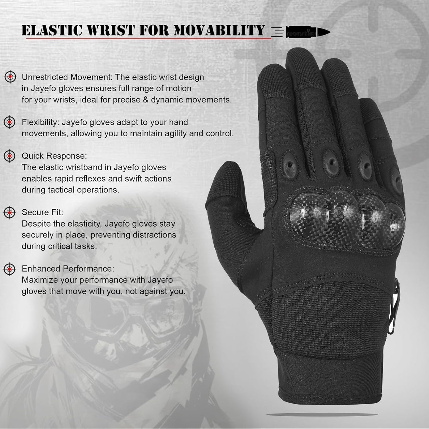 Jayefo Adjustable Unisex Work Gloves - Safety Work Gloves Provides Superior Protetion & Comfort, Firm Grip, Multi Purpose Light & Medium Duty, High Dexterity & Flexible | (Black)