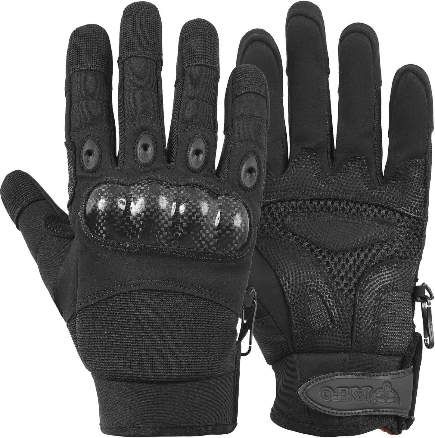 Jayefo Adjustable Unisex Work Gloves - Safety Work Gloves Provides Superior Protetion & Comfort, Firm Grip, Multi Purpose Light & Medium Duty, High Dexterity & Flexible | (Black)