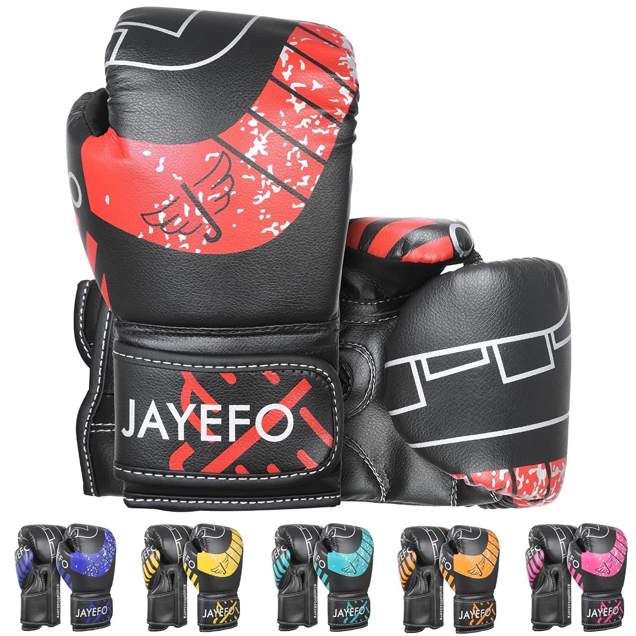 Jayefo Boxing Gloves for Kids & Children - Youth Boxing Gloves for Boxing, Kick Boxing, Muay Thai and MMA - Beginners Heavy Bag Gloves for Heavy Boxing Punching Bag