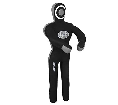 Jayefo Tonjon MMA Grappling Dummies – Jiu Jitsu Dummy for Punch Boxing & Kickboxing, Boxing Dummy for Martial Arts Karate Training, Freestanding Punching Bag for Kickboxing | Unfilled 6ft (Grey/Black)