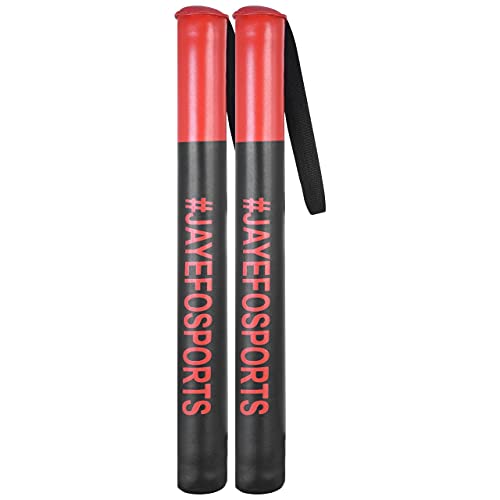 JAYEFO Boxing Training Sticks Pair - Punch Boxing Target Sticks for Muay Thai & MMA Training, Waterproof Vegan Leather Combat Striking Sticks, Coach Training Focus Mitts Pair | (Black & Red)