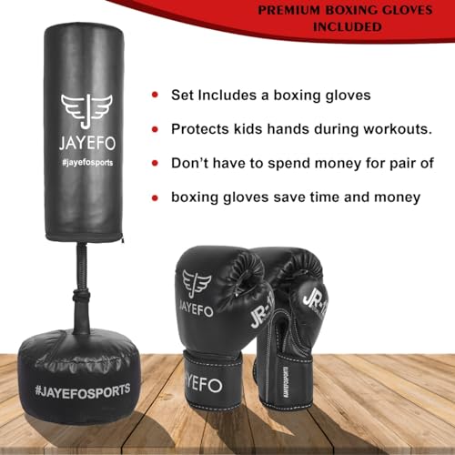 Jayefo Kids Free Standing Punching Bag (Black)