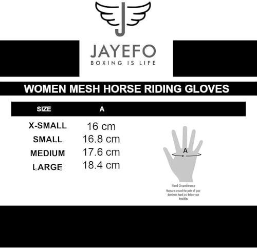 Jayefo Ladies Horse Riding Gloves - Black Equestrian Horseback Riding Gloves, All Weather Outdoor Workout Sport & Driving Bike Gloves for Women, Lightweight & Breathable Cotton Material | (Small)