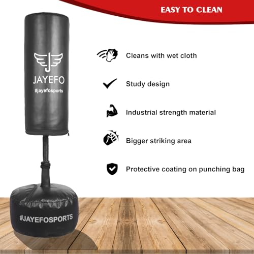 Jayefo Kids Free Standing Punching Bag (Black)