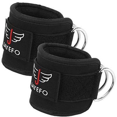 JAYEFO ANKLE STRAPS PADDED FOR CABLE MACHINE ATTACHMENT LEG KICKBACK PULLEY WORKOUT