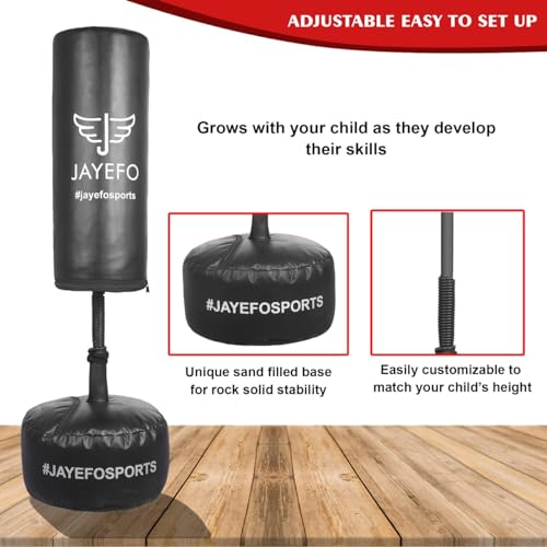 Jayefo Kids Free Standing Punching Bag (Black)