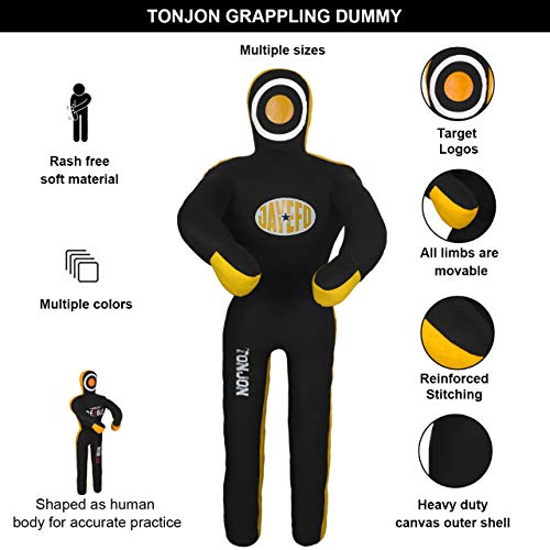 Jayefo Tonjon MMA Grappling Dummies – Jiu Jitsu Dummy for Punch Boxing & Kickboxing, Boxing Dummy for Martial Arts Training, Freestanding Punching Bag for Kickboxing