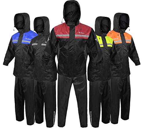 ALPHA CYCLE GEAR Rain Suit - Lightweight Waterproof Rain Gear for Men & Women, Adjustable Protective Rain Jacket and Trouser Suitable for All Sports & Outdoor Activities, Wind Resistant