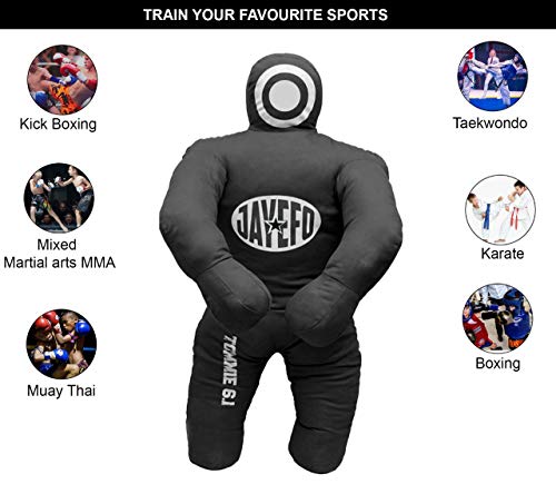 Jayefo Sports Kids Grappling Dummy – Kids Punching Bag for Boxing, Kickboxing, MMA, Muay Thai, Martial Arts Karate Training, Jiu Jitsu Dummy for Punch Boxing Kids & Children | Black