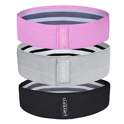 JAYEFO Set of 3 Resistance Bands (Set of 3-Pink/Gray/Black)