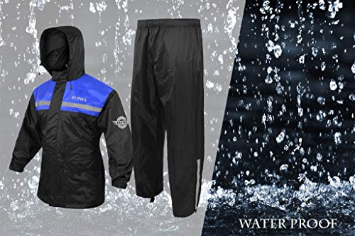 ALPHA CYCLE GEAR Rain Suit - Lightweight Waterproof Rain Gear for Men & Women, Adjustable Protective Rain Jacket and Trouser Suitable for All Sports & Outdoor Activities, Wind Resistant