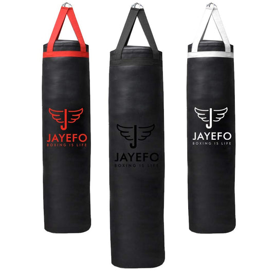 Jayefo Punch Bag Boxing Training – Hanging Punching Bag for Boxing, Karate, Muay Thai, Kickboxing, MMA, Boxing Bag Bracket for Training at Home & Gym, Heavy Bag 70 to 100 lbs | Unfilled 4ft (Black)