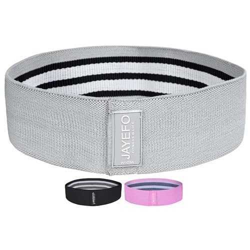 JAYEFO Set of 3 Resistance Bands (Set of 3-Pink/Gray/Black)