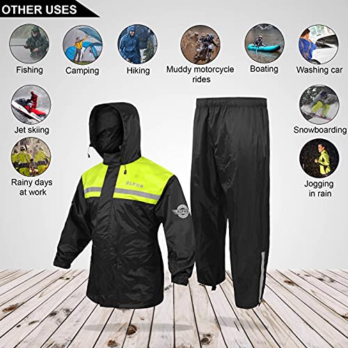 ALPHA CYCLE GEAR Rain Suit - Lightweight Waterproof Rain Gear for Men & Women, Adjustable Protective Rain Jacket and Trouser Suitable for All Sports & Outdoor Activities, Wind Resistant