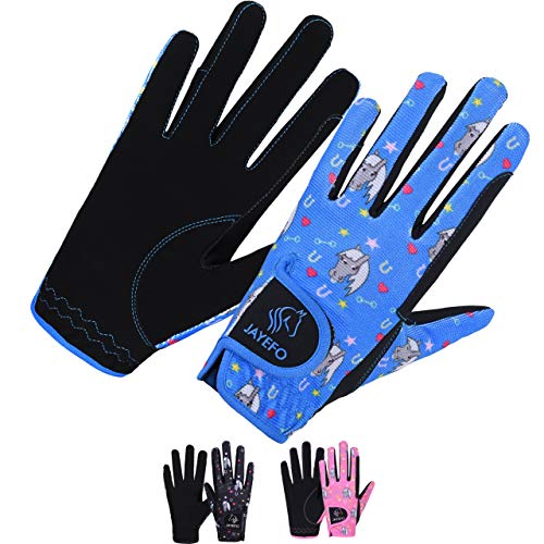 Jayefo Horse Riding Gloves Kids - Multi Purpose Lightweight Childs Riding Gloves for Boys & Girls, Non Slip Equestrian Gloves Breathable Stretched Sweat Absorbent Fit for All Seasons