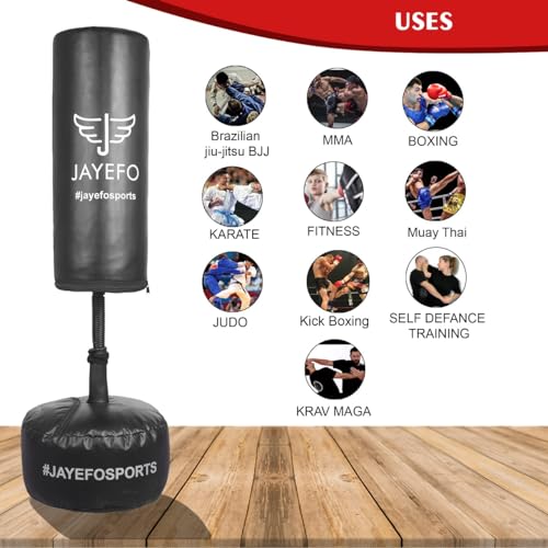 Jayefo Kids Free Standing Punching Bag (Black)