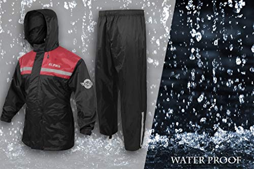 ALPHA CYCLE GEAR Rain Suit - Lightweight Waterproof Rain Gear for Men & Women, Adjustable Protective Rain Jacket and Trouser Suitable for All Sports & Outdoor Activities, Wind Resistant