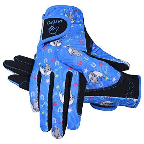 Jayefo Horse Riding Gloves Kids - Multi Purpose Lightweight Childs Riding Gloves for Boys & Girls, Non Slip Equestrian Gloves Breathable Stretched Sweat Absorbent Fit for All Seasons