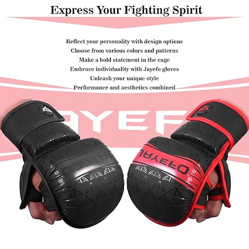 Jayefo MMA Gloves | Open Palm Sparring & Grappling Mitts | Martial Arts for Men & Women | Wrist Support | Combat Sports: MMA, Boxing, Muay Thai, Kickboxing