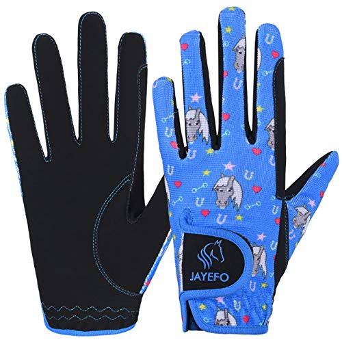 Jayefo Horse Riding Gloves Kids - Multi Purpose Lightweight Childs Riding Gloves for Boys & Girls, Non Slip Equestrian Gloves Breathable Stretched Sweat Absorbent Fit for All Seasons