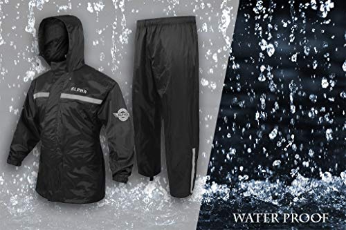 ALPHA CYCLE GEAR Rain Suit - Lightweight Waterproof Rain Gear for Men & Women, Adjustable Protective Rain Jacket and Trouser Suitable for All Sports & Outdoor Activities, Wind Resistant