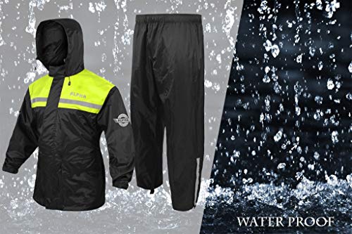 ALPHA CYCLE GEAR Rain Suit Lightweight Waterproof Rain Gear for Men JAYEFO