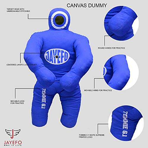 Jayefo Sports Kids Grappling Dummy – Kids Punching Bag for Boxing, Kickboxing, MMA, Muay Thai, Martial Arts Karate Training, Jiu Jitsu Dummy for Punch Boxing Kids & Children | Blue