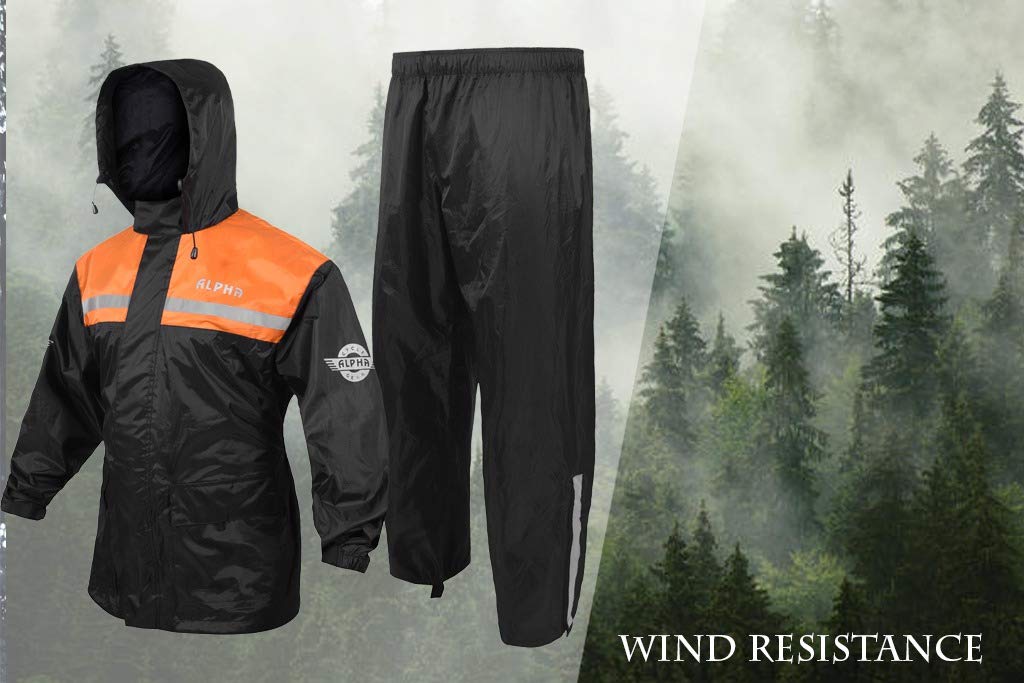 ALPHA CYCLE GEAR Rain Suit Lightweight Waterproof Rain Gear for Men JAYEFO